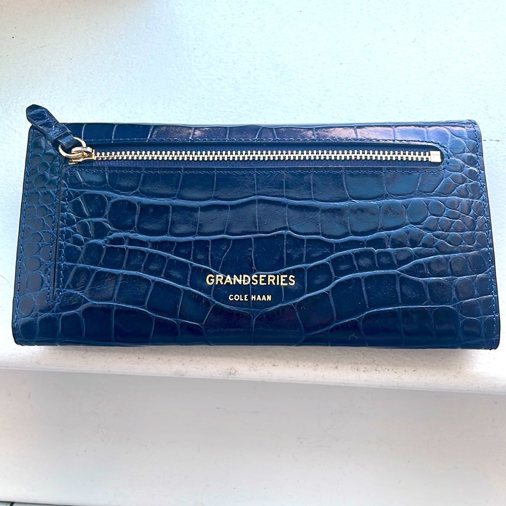 Cole Haan Grand Series Navy Blue Continental Wallet